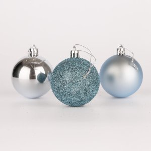 St Charles  Christmas Baubles Shatterproof Light Blue, Christmas Tree Decorations Ball Ornaments Balls Xmas Hanging Decorations Holiday Decor - Shiny,Matte,Glitte