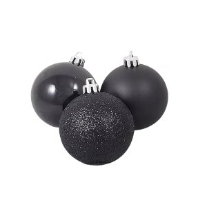 St Charles Christmas Baubles Shatterproof Black, Christmas Tree Decorations Ball Ornaments Balls Xmas Hanging Decorations Holiday Decor - Shiny, Matte, Glitter