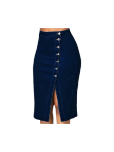 Plus Size Elegant Denim Skirt