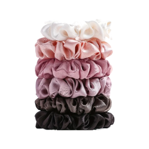 6 Pcs Solid Color Satin Scrunchies Set - Soft And Comfortable Hair Ties For Ponytail And Hair Accessories