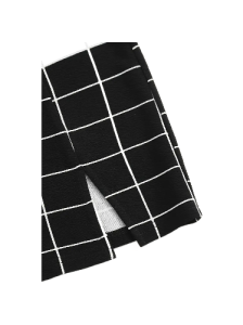 Plaid Print Split Hem Mini Skirt, Casual Slim Skirt For Spring & Summer, Women's Clothing