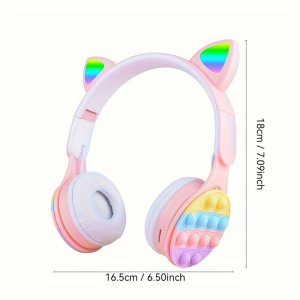 URIZONS Rainbow LED Cat Ear TWS Gamer Headphones
