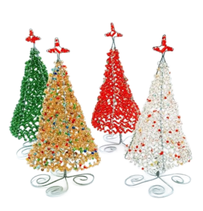 P A Handcrafted Beaded Christmas Tree Office Decor/ Home Decor 20 cm