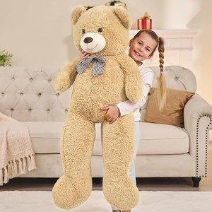 P A Huggable & Soft Giant Teddy Bear - Light Brown- 130cm