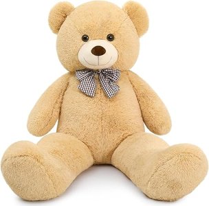 P A Huggable & Soft Giant Teddy Bear - Light Brown- 130cm