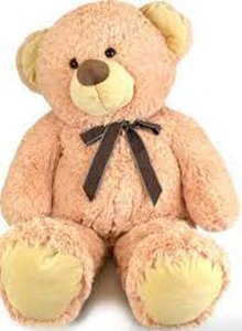 PA  Cuddly Plush Teddy Bear with Bow-Tie - Mustard - 120cm