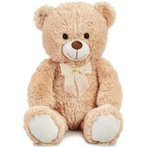 PA  Cuddly Plush Teddy Bear with Bow-Tie - Mustard - 120cm
