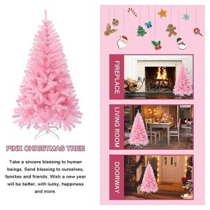 The Prestige edit flocked pink christmas tree