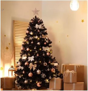 P A  High Quality Artificial Black Christmas Tree 150 cm