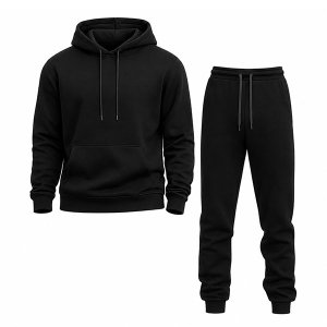 The Prestige Edit Poly Cotton Tracksuit set Black