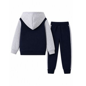 The Prestige Edit Boys Letter Print Tracksuit Grey - Blue