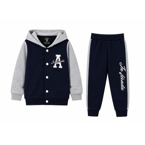 The Prestige Edit Boys Letter Print Tracksuit Grey - Blue