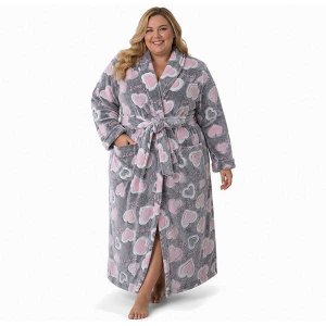 The Prestige Edit The Heart Ladies Morning Gown / Blush Hearts Plush Fleece Robe