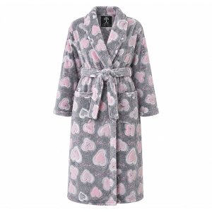 The Prestige Edit The Heart Ladies Morning Gown / Blush Hearts Plush Fleece Robe